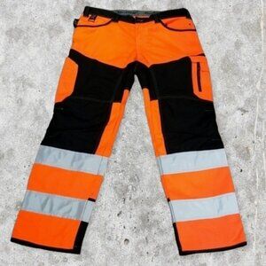 Men's Bjornklader Hivis Work Pants Orange Black US 40/EU 56
